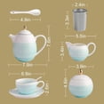 thumbnail image 5 of Sweejar Porcelain Tea Sets,8 oz Cups and Saucer Teaspoon Set of 4, with Teapot and Tea Strainer for Tea/Coffee,Blue, 5 of 6