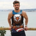 thumbnail image 6 of Fuzoiu Cartoon Bald Eagle USA Print Men's Workout Tank Tops,Sleeveless Gym Shirt Quick Dry,Fitness Bodybuilding T-Shirt,Muscle Athletic Workout Tee-4X-Large, 6 of 7