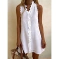 thumbnail image 5 of Women's Sleeveless Mini Tank Dresses Sundress Dress for Casual White XL, 5 of 7