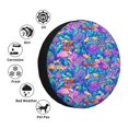 thumbnail image 4 of Sikiie Colorful Mushrooms PVC Leather Spare Tire Wheel Cover Spare Tire Cover, for Car Truck SUV Camper Trailer Universal Fit(14-17in)-14 inch, 4 of 6