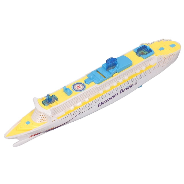 Kids Cruise Ship Model, Sound Effects Electric Large Size LED Light Interactive Universal Rotation Cruise Ship Model Toy For Home For Boys Girls