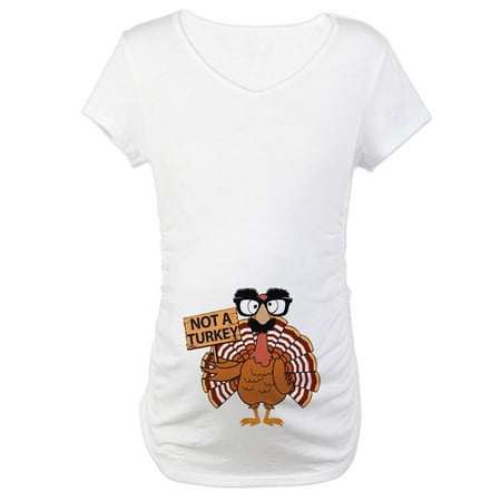 

CafePress - Funny Thanksgiving Turkey Not A Turkey Maternity - Cotton Maternity T-shirt Cute & Funny Pregnancy Tee
