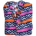 thumbnail image 6 of B O P J Adult Womens Female Printed Fleece Robe Tribal Blue Coral Fleece M, 6 of 17