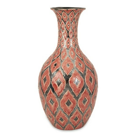 28 5 Tall Soft Red Moroccan Inspired Raised Pattern Glazed Floor