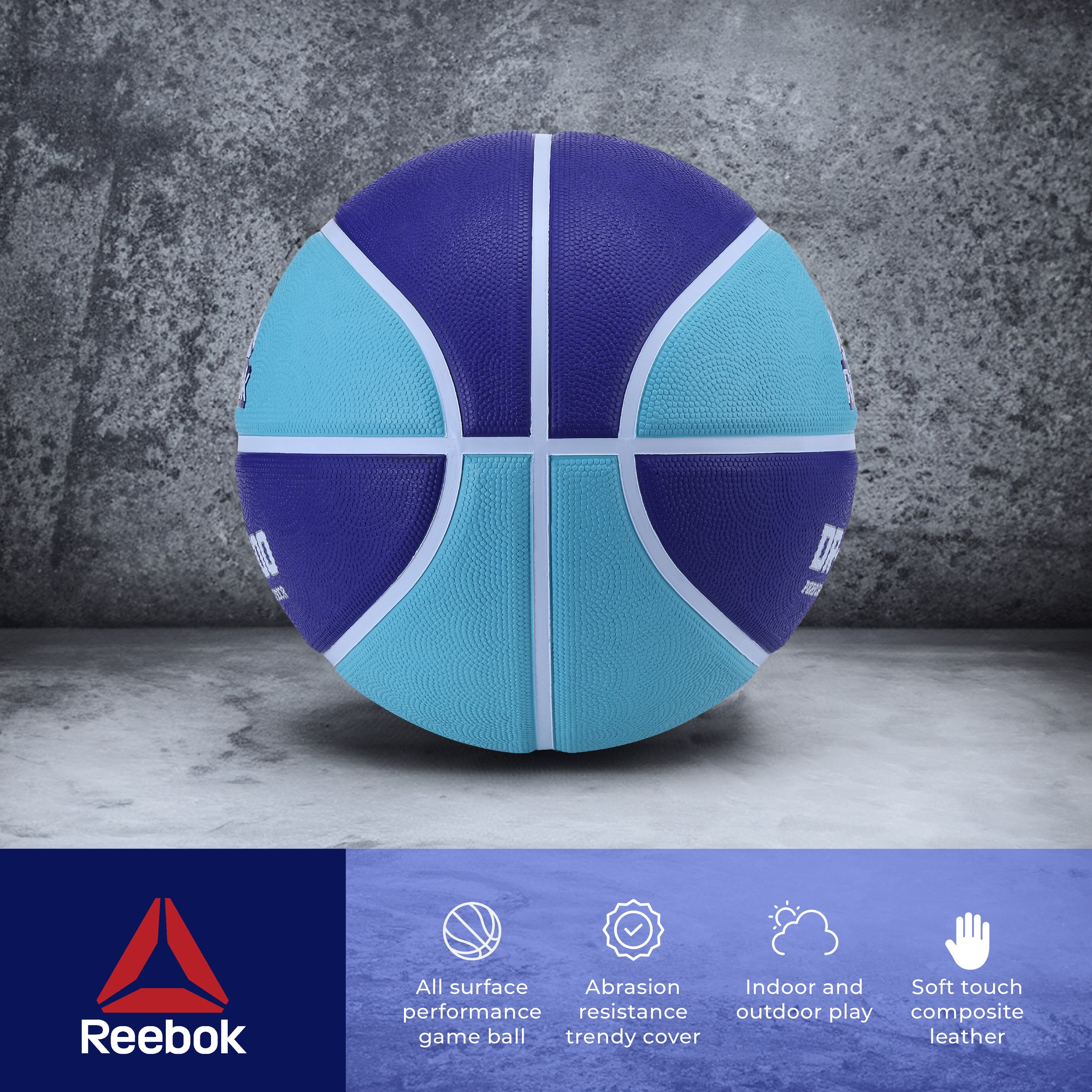 Reebok Delta DR-2000 Cushion Rubber Performance Outdoor Basketball, Size 7 (29.5 in)