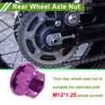 thumbnail image 2 of Ofertas Únicas Tuerca de Eje de Rueda de Motocicleta M12*1.25 Tuerca de Eje Púrpura Aleación de Titanio GR5 para Coches/Motocicletas/Bicicletas 6 Pcs, 2 of 6