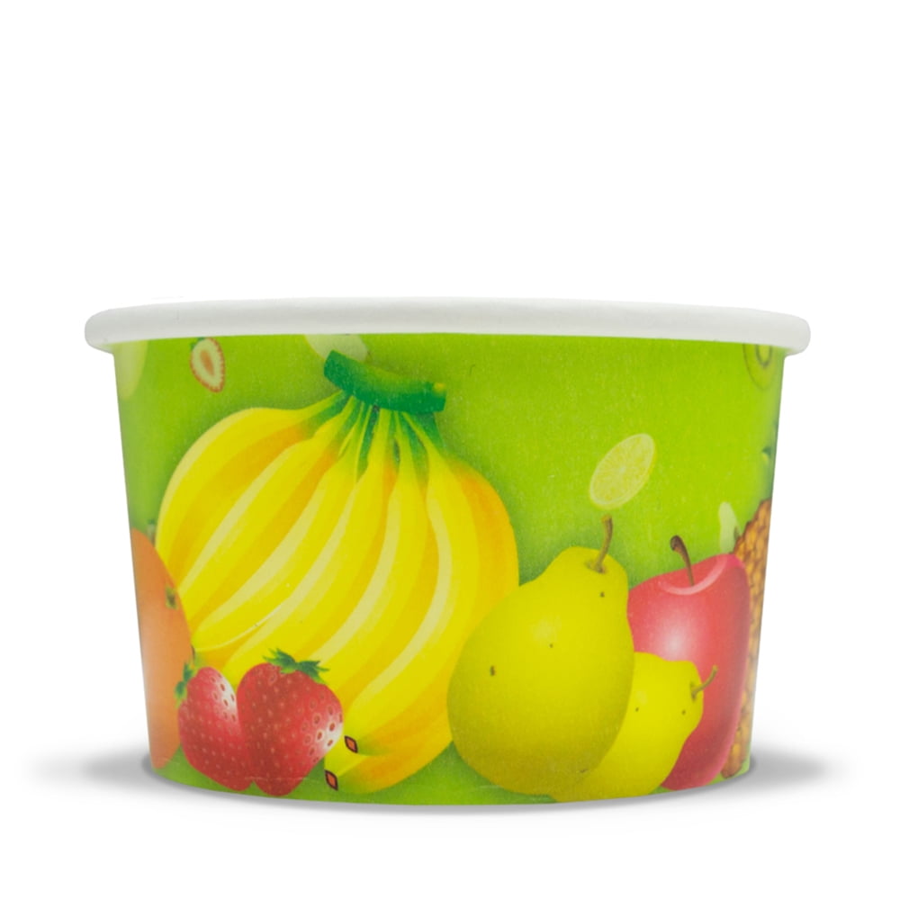 Fresh Fruit Paper Ice Cream Cups 6 oz Dessert Bowls Comes In Many
