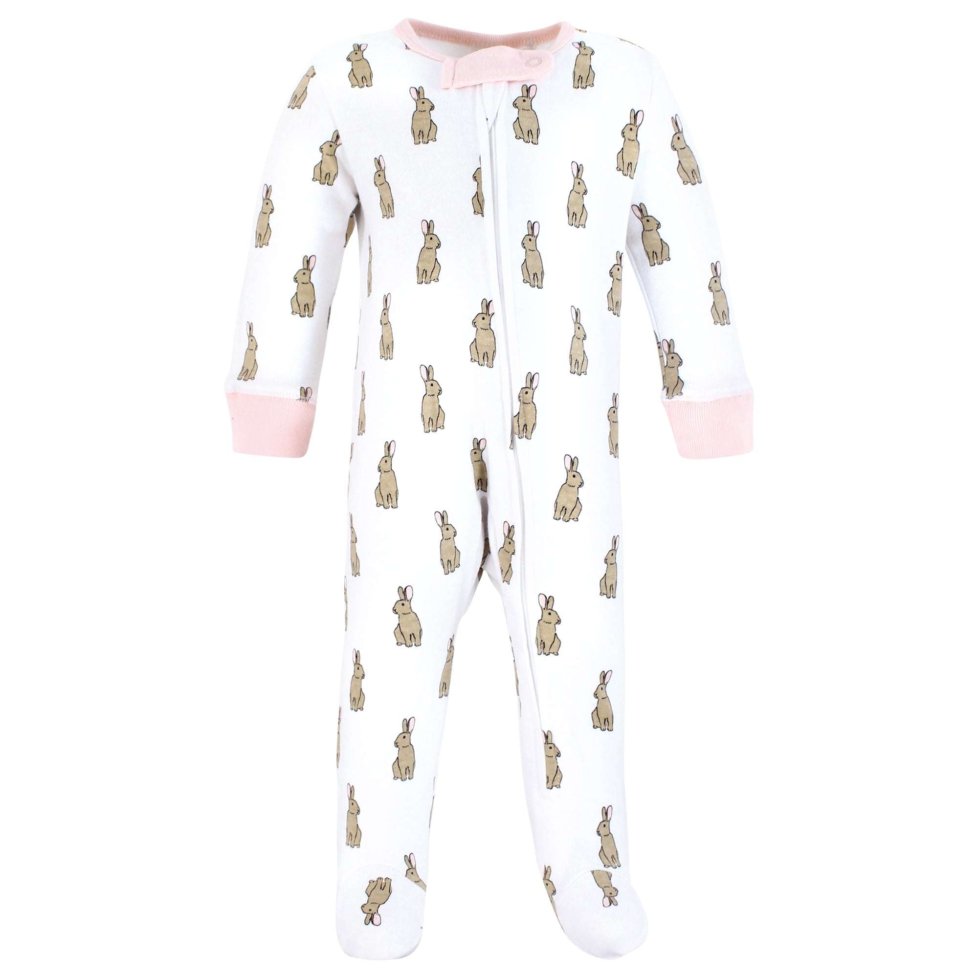 Touched by Nature Unisex Baby Organic Cotton Sleep and Play, Pink Camping Animals, Preemie