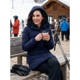 thumbnail image 5 of Wantdo Women's Winter Heated Jacket with 20000mAh Battery Pack, Mid Length Warm Coat for Cold Weather Navy X-Large, 5 of 12
