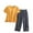 Yellow, variant on Women's Pajamas Sets Loose Crewneck Short Sleeve Top with Capri Pants Set Comfy Summer Sleepwear Soft Loungewear