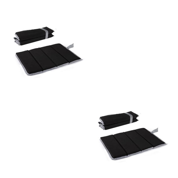 Advancent Colchoneta portátil para acampar, Picnic, pesca, cojín impermeable para asiento, transpirable, plegable, para playa, almohadilla de Negro 2piezas