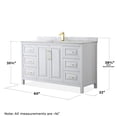 thumbnail image 5 of Wyndham Collection Daria 60" Wood & Marble Single Bathroom Vanity in White/Gold, 5 of 5