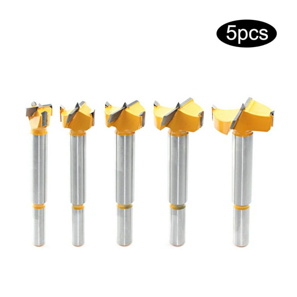 5pcs Forstner Drill Bits Set Carbon Steel Hole Cutter Drill Bit Hole Saw Bits Auger Opener for Wood Plastic Plywood Forstner Bit