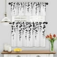 thumbnail image 6 of Alishomtll Kitchen Curtains and Valances Sets Grey Watercolor Leaves Print Kitchen Curtains 3 Piece Set 36 Inches Long,Rod Pocket, 6 of 8