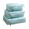 thumbnail image 3 of Travel Packing Organizers, 3 Piece Compression Packing Cubes for Travel, Lightweight Travel Compression Bags for Packing, Durable Suitcase Organizer Bags Set, Blue Fabric Clothing, 3 of 7