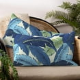 thumbnail image 4 of Outdoor Lumbar Pillow Covers 12\u201dx20\u201d, Rectangle Throw Pillow Covers for Patio Furniture, Decorative Lumbar Cushion Case for Garden Balcony Couch Office Chair, Pack of 2, Swaying Palms Blue, 4 of 6