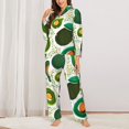 thumbnail image 2 of Daiia Green Avocado for Women's Long-Sleeved Pajama Set – Soft & Comfortable Sleepwear Button-Up Pajamas Cozy Lounge Wear-Large, 2 of 7