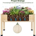 thumbnail image 5 of Wood Raised Garden Bed, 48x24x30in Elevated Wooden Planter Box with Legs Standing, 5 of 7