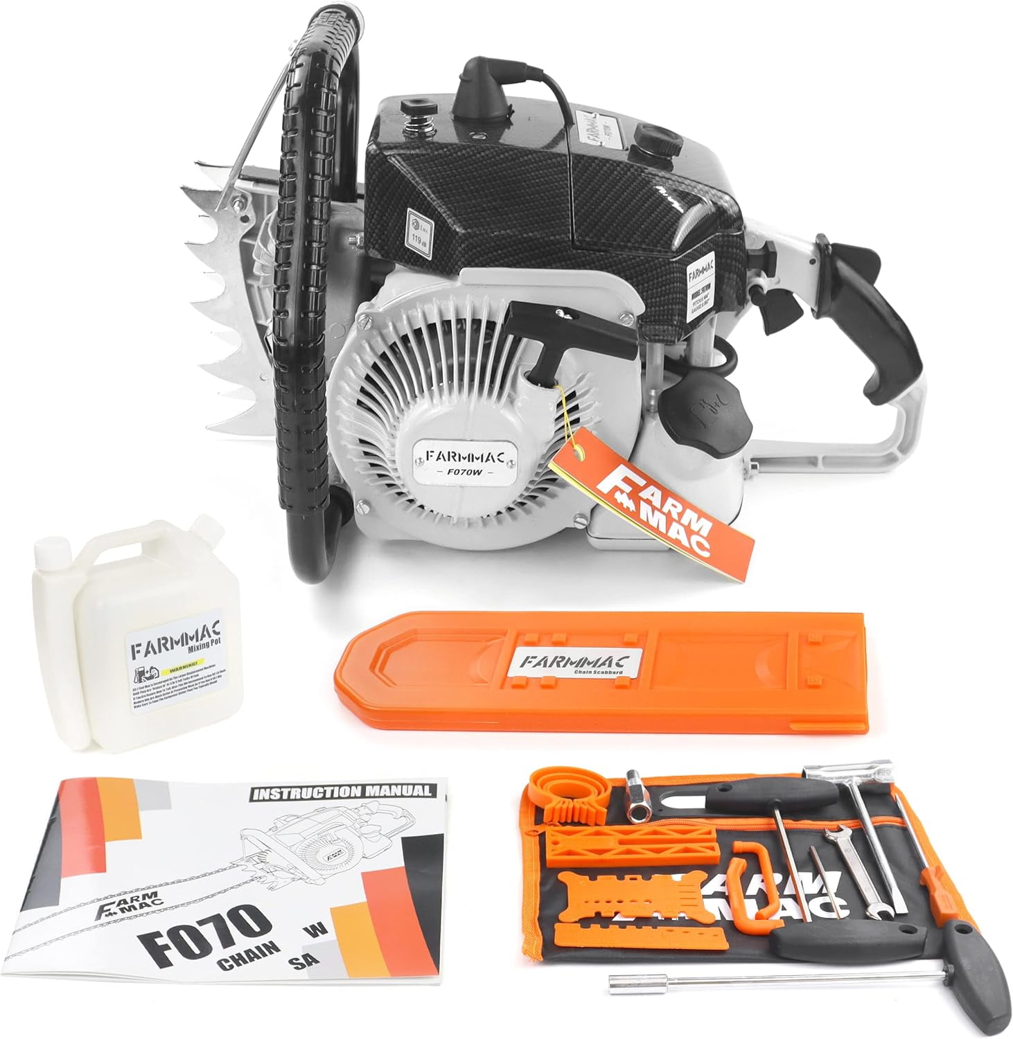 105cc Gas Chainsaw with 36 Inch Alloy Solid Bar, 2-Cycle Gasoline Power Chain Saws, 4.8KW 6.5HP Power Chain Saw for Milling Work, All Parts Compatible with MS070 090