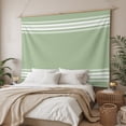 thumbnail image 3 of Sage Green Large Tapestry for Bedroom Wall Hanging Tapestry, Farmhouse Sage Green White Striped Ceiling Backdrop Tapestries Poster Blanket Wall Decor for Teens Room Living Room Dorm 86" x 104", 3 of 8