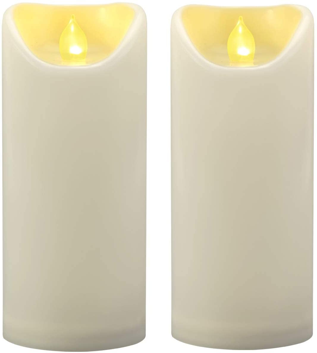 Outdoor Waterproof Flameless LED Pillar Candle Battery Operated Plastic