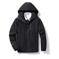 thumbnail image 3 of Frontwalk Mens Jacket Softshell Coat Windproof Outwear Climbing Casual Windbreaker Long Sleeve Hoodie Black S, 3 of 9