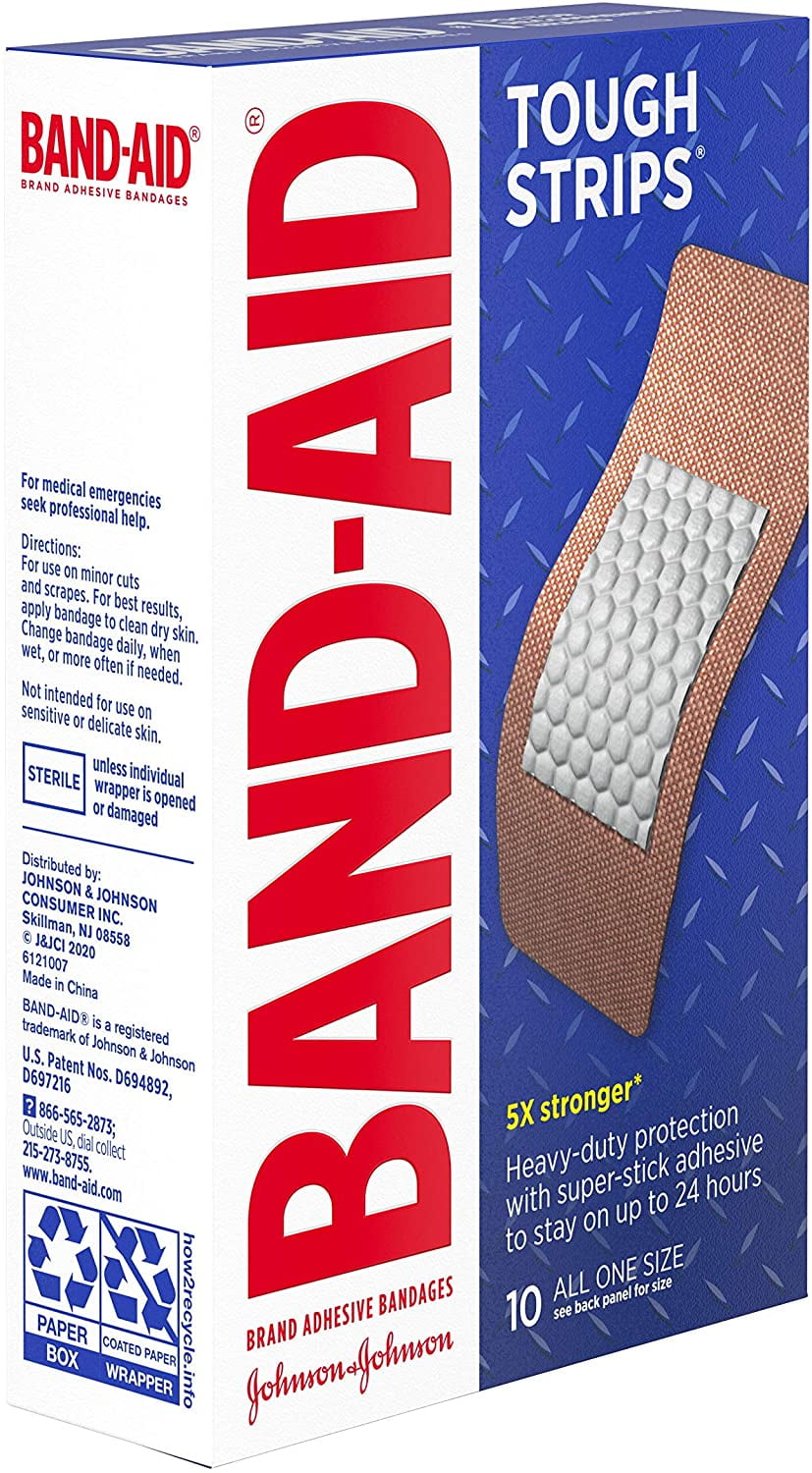 Band Aid Tough Strips Extra Heavy Duty Protection Adhesive Bandages XL,10ct