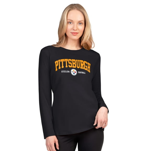 Women's G-III 4Her by Carl Banks Black Pittsburgh Steelers Best Play Long Sleeve T-Shirt