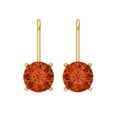 thumbnail image 3 of Clara Pucci 3Ct Red Round Cut VVS1 Lever Back Drop Dangle 14k Solid hypoallergenic Gold Designer Earrings For April, 3 of 7