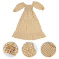 thumbnail image 3 of 1 pieza de vestido a cuadros para mujer, vestido de cuello cuadrado, vestido de verano, vestido de cintura elástica HOMEMAXS MX11625445, 3 of 6