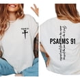 thumbnail image 5 of Psalm 91 Double Sided T-Shirt – Christian Bible Verse Tee, Faith Based Religious Shirt, Inspirational Unisex Cotton Top, 5 of 6