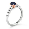 thumbnail image 3 of Gem Stone King 10K 2 Tone Gold Blue Sapphire Ring for Women (0.55 Cttw, Gemstone September Birthstone, Oval 6X4MM, Available in Size 5, 6, 7, 8, 9), 3 of 4