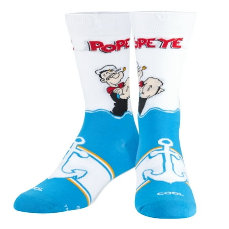 

Cool Socks Popeye the Sailor Man Mens Womens Crew Funny Graphic Print Large