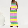 thumbnail image 2 of Feancey Christmas Sales Mardi Gras Baggy Overalls for Women Trendy Sequin Print Wide Leg Jumpsuits Carnival Casual Loose Sleeveless Rompers Sparkly Party Jumpsuit Multicolor XL, 2 of 8