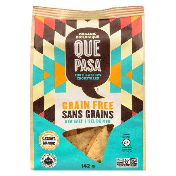 Que Pasa Organic Grain Free Sea Salt Tortilla Chips 142g Bag, Grain Free Tortilla Chips
