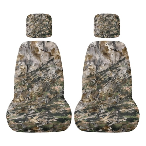 KUIFORTI Grey Camouflage UTV Seat Covers Seats Cover with Headrest Covers Easy Installation Water-Resistant Outdoor Seat Cover Set for Yamaha Rhino 700 660 450 2004-2021