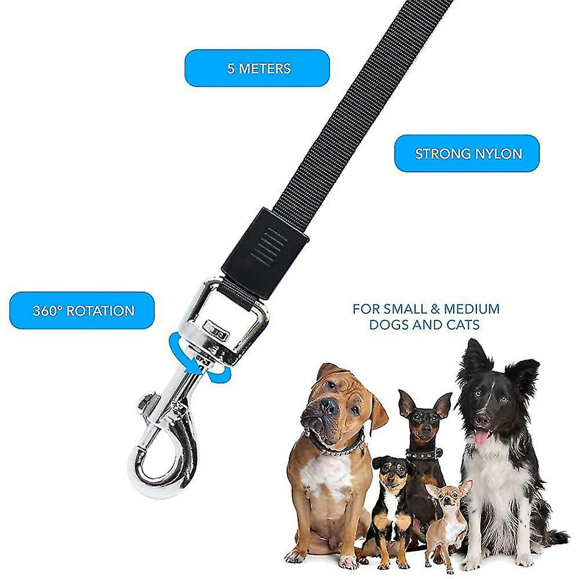 Dog Leash Extendable Leash For Medium And Small Dogs Retractable 5 Meters Black1pcs black Walmart