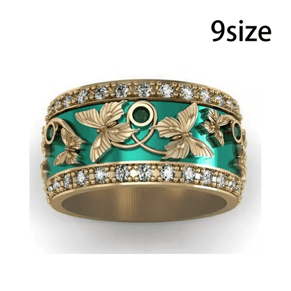 DESIGNICE Promise Rings Animal Print Stackable Rings Luxurious Stainless Steel Rings Size 9