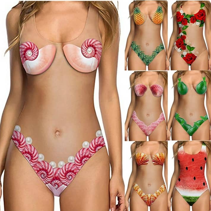 Lederen Charlotte Bronte Brug for WGOUP Sexy Melon Skin Color Ladies One-piece Bikini Swimsuit Skin Tone  Swimsuit,Wine - Walmart.com