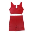 thumbnail image 1 of 2pcs Set Yoga Bra Shorts Nylon Women Crop Top Legging (L U Shape Wine Red) Ehuebsd Para Estrenar, 1 of 6