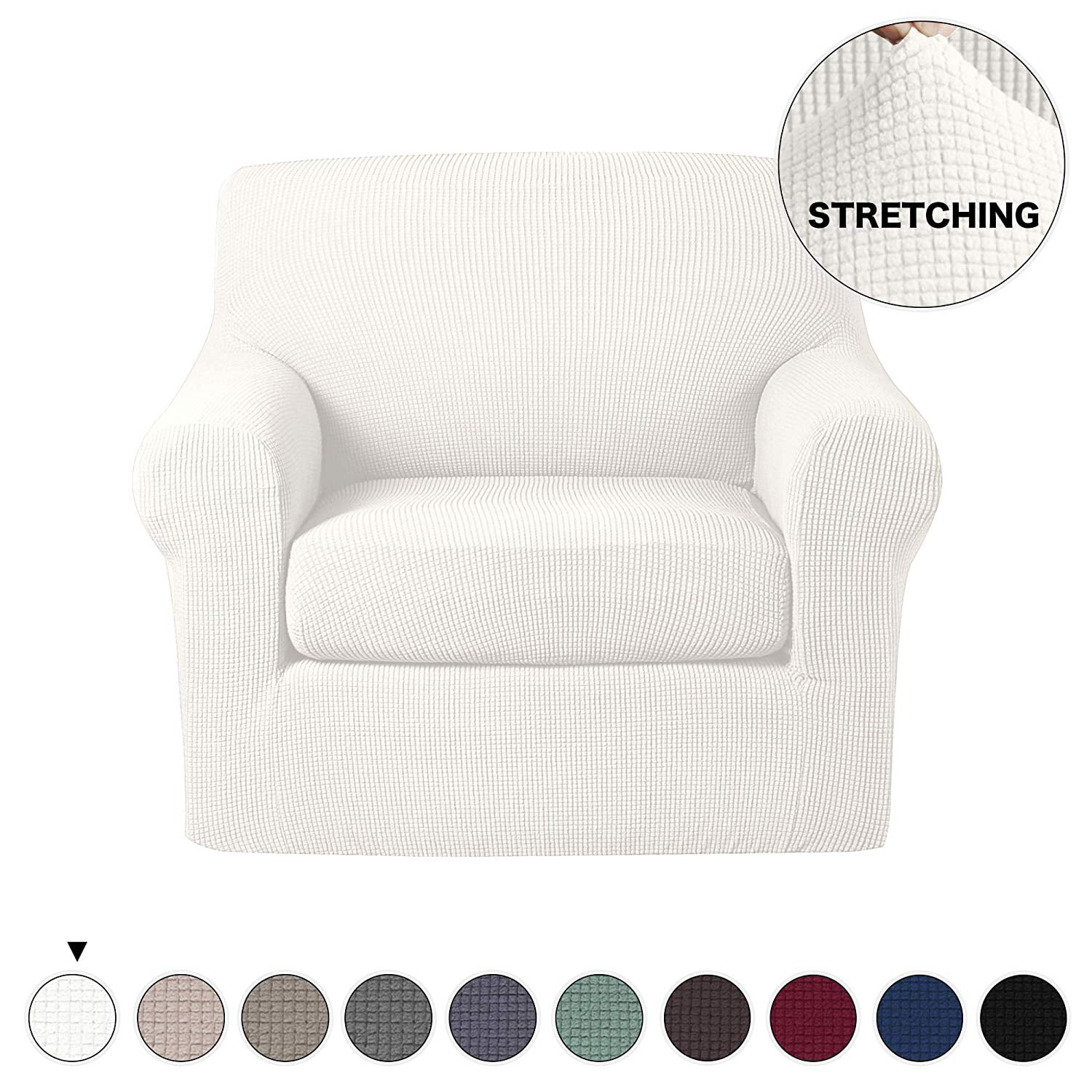 Armchair Slipcover Soft Polyester Fabric Slipcover 1-Piece Form Fit Stretch Stylish Furniture Protector Armchair Cover Microfibra Collection Chair Cover Chair Cipria 