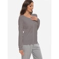 thumbnail image 4 of Women's Long Sleeve Button Down Crew Neck Classic Sweater Cardigan, 4 of 6
