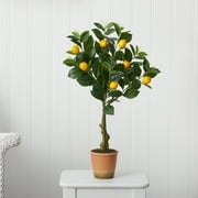 Nearly Natural 28 Lemon Artificial Tree in Decorative Planter