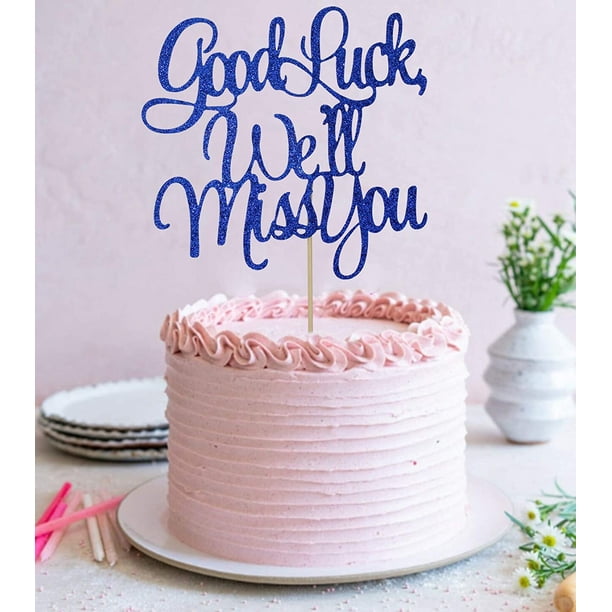 ALLY-MAGIC Topper Per Torta Glitterato “We Will Miss You” – Rosa – Decorazioni Per Festa Di Pensionamento O Addio – 16,6 X 12,4 Cm
