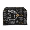 thumbnail image 4 of 1pc, Toaster Cover, Novelty Coffee Theme Toaster Cover Washable Dustproof Brown Kitchen Small Appliance Cover with Top Hook, Fits Standard 2 Slice Toaster, 4 of 6