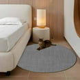 thumbnail image 4 of Vintage Dark Gray Round Rug 4ft Area Rug Washable Soft Non-Slip 4' Circle Low Pile Rugs Farmhouse Retro Solid Color Linen Texture Carpet for Bedroom Living Room Entryway Home Office Dining Room, 4 of 8