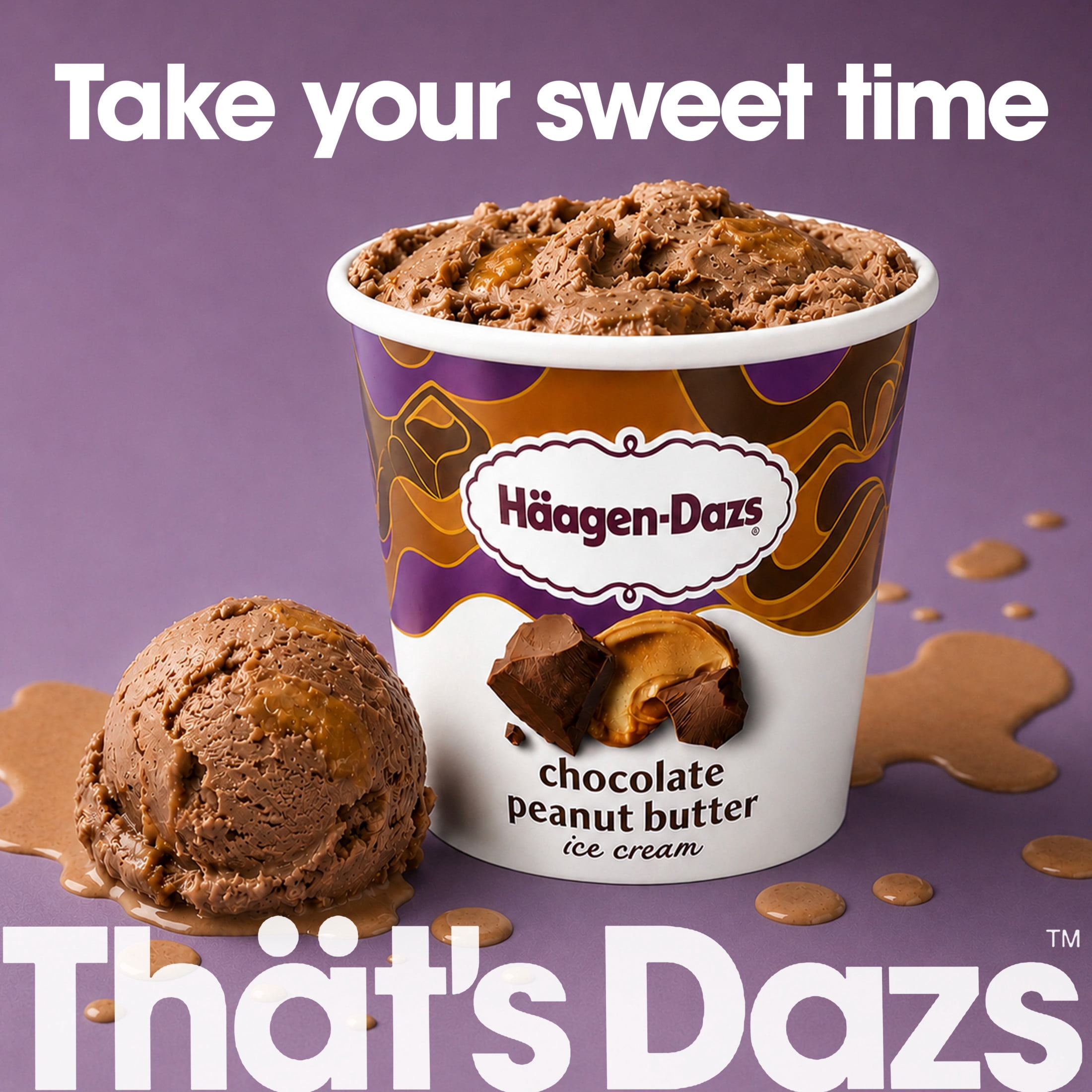 Haagen Dazs Chocolate Peanut Butter Ice Cream, Gluten Free, Kosher, 14 oz