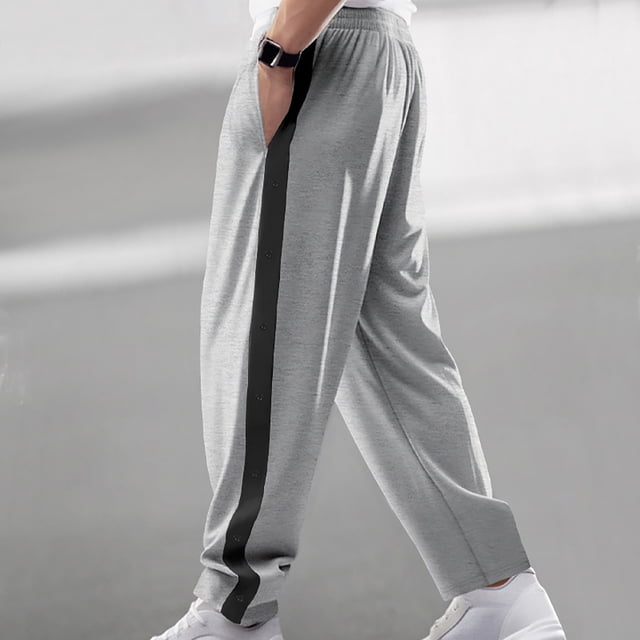 EOYWHK Work Pants Men Quick Drying Gym Pants Casual Athletic Breasted Loose Straight Leg Wide Button Pants