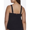 thumbnail image 2 of ANNE COLE Women's Black Removable Straps Twist Front Bra Tankini Swimsuit Top 20W, 2 of 6