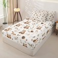 thumbnail image 2 of Homewish Cartoon Cute Bear Zipper Full Size Comforter Sets with Fitted Sheet and 2 Pillowcases,Rustic Farmhouse Pine Cone Zipper Bedding Set For Girls Boys,Reversible,4-Piece, 2 of 7